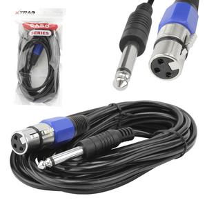 Cabo Para Microfone P10 Mono XLR Fêmea 5 Metros XTRAD XT-5326 XT-5326 XTRAD