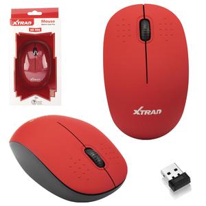 Mouse Wirelles Óptico Com Scroll 1600 Dpi 10 Metros de Alcance Vermelho XTRAD XD-606 XD-606 XTRAD