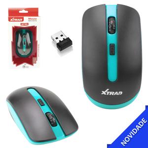 Mouse Óptico Sem Fio DPI Ajustavél 1600/2400/3200 4 Botões Azul XTRAD XD-605 XD-605 XTRAD