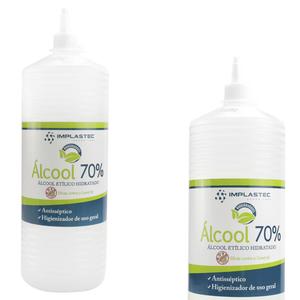 Álcool 70% Elítico Hidratado Antisséptico e Higienizador de uso Geral 1000ml IMPLASTEC 1000ML IMPLASTEC