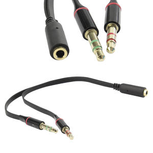 Cabo Adaptador de Aúdio De Fone De Ouvido e Microfone Com 2 Saídas P2 Macho Para 1 P3 Femea 16CM P22B GENERICO
