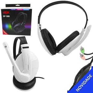 Headphone Com Microfone P2 Para Pc E Notebook Branco DF-300 DEX