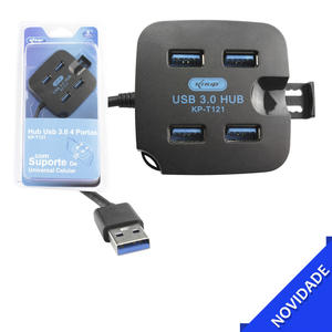 HUB USB 3.0 4 Portas Com Suporte de Celular Cores Sortidas KP-T121 KNUP KP-T121 KNUP