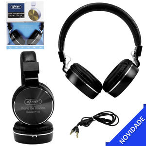 Headphone Com Microfone Super Bass Preto KNUP KP-432 KP-432 KNUP