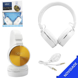 Headphone Com Microfone Super Bass Dourado KNUP KP-432 KP-432 KNUP