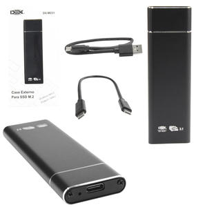 Case Externo Hd Ssd 3.0 Sata USB-C 3.1 M.2 NGFF B+M Cores Sortidas DX-M231 DEX DX-M231 DEX