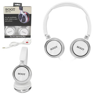 Headphone Com Microfone Extra Bass Branco SOGT DM1139 DM1139 GENERICO