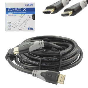 Cabo HDMI 1.4 Com Filtro Sem Malha Conectores Banhados Full HD1080 5 Metros EXBOM CBX-H50SM CBX-H50SM EXBOM