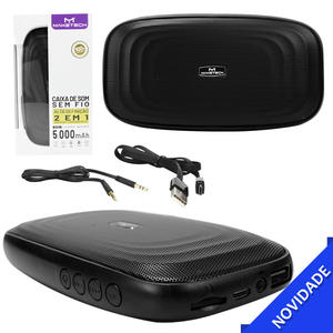 Caixa de Som Bluetooth 10w E Carregador Portátil 5.000mAh Preto MAKETECH BTS11 BTS11 MAKETECH