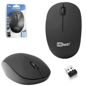 Mouse Óptico Sem Fio USB 1600DPI 3 Botões Preto GB54156 GBTECH GB54156 MB TECH