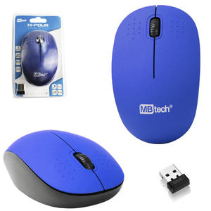 Mouse Óptico Sem Fio USB 1600DPI 3 Botões Azul GB54156 GBTECH GB54156 MB TECH