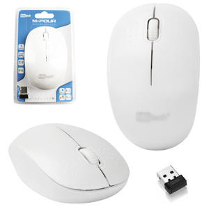 Mouse Óptico Sem Fio USB 1600DPI 3 Botões Branco GB54156 GBTECH GB54156 MB TECH