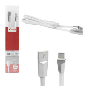 Cabo USB-C 1 Metro USB 2.4A Branco Recarga Rápida XTRAD A1047 A1047 XTRAD