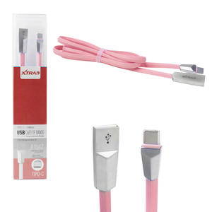 Cabo USB UBS-C 2.4A Recarga Rápida 1 Metro Rosa XTRAD A1047 A1047 XTRAD