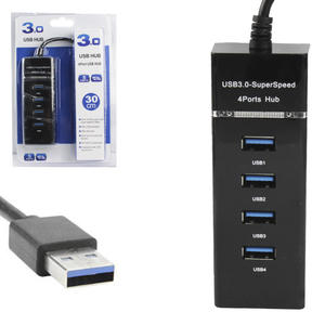 Hub USB 3.0 4 Portas 5bps 30 CM Preto 303 GENÉRICO 303 GENERICO