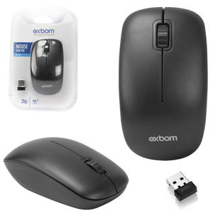 Mouse Sem Fio 2.4G Sensor Óptico 3 Botões EXBOM MS-S22 MS-S22 EXBOM