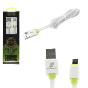 Cabo V8 3.0A USB Turbo 2 Metro Branco XC-CD-57 X-CELL