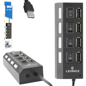 Hub Usb 2.0 4 Portas Liga E Desliga Alta Velocidade Preto LEHMOX LEY-21 LEY-21 LEHMOX