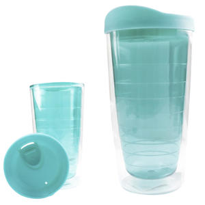 Copo De Acrílico Com Tampa De Plástico 400ml Azul DALLARE DL1451 DL1451 DALLARE