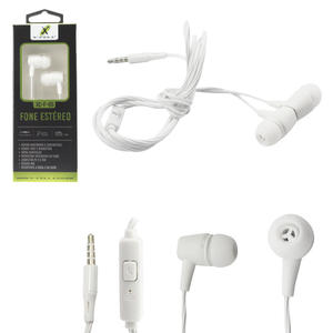 Fone De Ouvido Com Microfone Intra-Auriculares Branco XC-F-05 X-CELL
