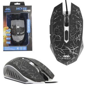 Mouse Gamer 2400 dpi 6 Botões Com Led Preto KNUP KP-V16 KP-V16 KNUP