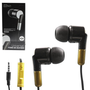 Fone de Ouvido Auricular Com Microfone Dourado MBTECH MB53100 MB53099 MB TECH