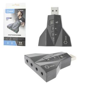 Adaptador USB De Som 7.1 Com 2 Entradas Para Fone E Microfone LT-SK002 LOTUS