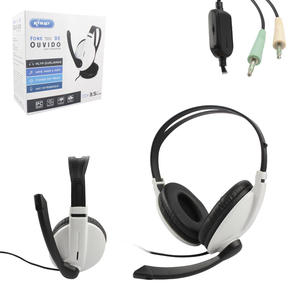 Headphone Com Microfone Branco Entrada P2 De 3.5mm KP-418 KNUP KP-418 KNUP