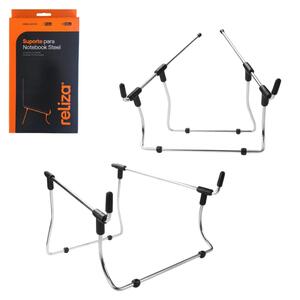Suporte De Metal Universal Cinza Em Aço Cromado Para Notebook E Tablet RELIZA 009617 RELIZA