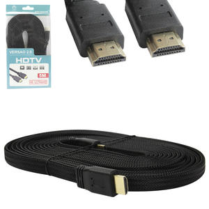 Cabo HDMI 2.0 Macho Para Macho Com Macha Achatado 1080P 5 Metros EBAI FZF19HD-5M FZF19HD-5M EBAI