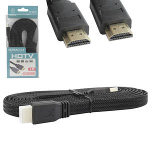 Cabo Hdmi 2.0 Macho Para Macho Achatado Com Malha 3 Metros EBAI FZF19HD-3M FZF19HD-3M EBAI