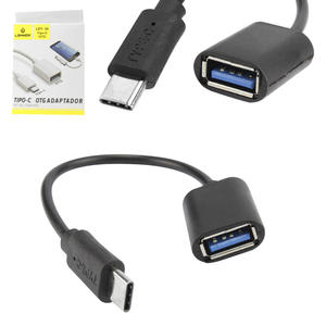 Cabo Conector OTG Type-C Para USB 10 Centímetros Preto LEY-34 LEHMOX LEY-34 LEHMOX