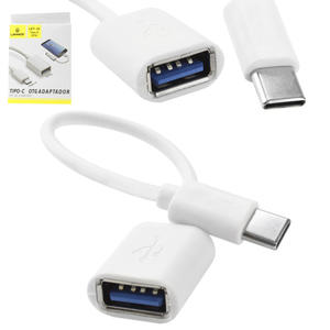 Cabo Conector OTG Type-C Para USB 10 Centímetros Branco LEY-34 LEHMOX LEY-34 LEHMOX