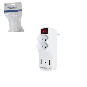 Adaptador Multitomadas 2 Tomadas Com Duas Entradas USB SL6017 SAFELINE SL6017 SAFELINE