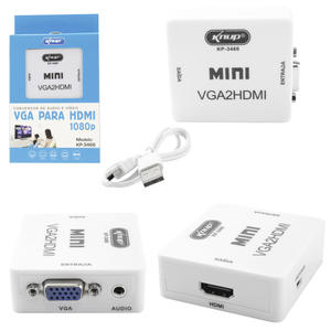 Conversor VGA Para HDMI Com Saída De Áudio VGA2 HDMI KP-3466 KNUP KP-3466 KNUP