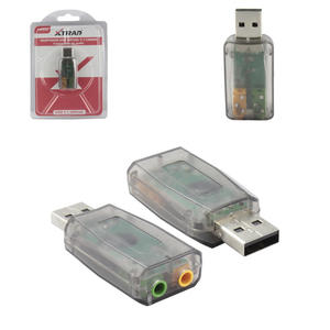 Adaptador de Placa De Som 5.1 USB 2.0 Com Entrada P2 Fone e Microfone Preto XT2026 XTRAD