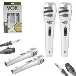 Microfone Profissional Vox Double Com Fio 2 Unidades GB54081 MB TECH GB54081 MB TECH