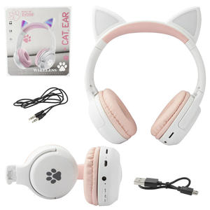 Headphone Cat Bluetooth Com Led Colorido Com Botões E Entrada P2 Branco EV058 EV058 GENERICO