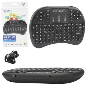 Mini Teclado Wireless Com Touchpad Preto Anatel BK-BTI8 EXBOM