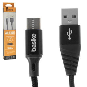 Cabo Type - C 2.4A 1 Metro Preto CBO-5828 Basike