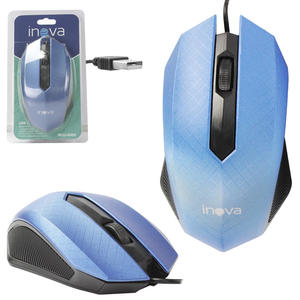 Mouse Óptico DPI 1000 Com Fio USB 3.0 Azul MOU-6909 INOVA