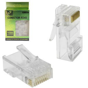 Conector Rj45 CAT5E Macho Pacote Com 100 Unidades X-CELL XC-CRJ XC-CRJ X-CELL