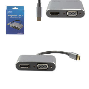 Adaptador USB-C Para Hdmi E Vga KNUP KP-AD119 KNUP