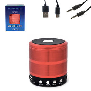 Caixa De Som Bluetooth 5W Com Sd Card P2 Usb Para Atender Chamadas Vermelho RAD-B5312 INOVA