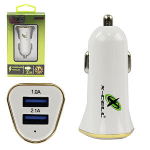 Carregador Veicular Com 2 Entradas Usb 3.1A Branco XC-V7USB X-CELL