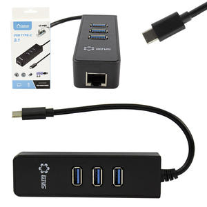 Hub USB-C Com 3 Portas Usb 3.1 E Lan RJ45 LT-1168 LOTUS
