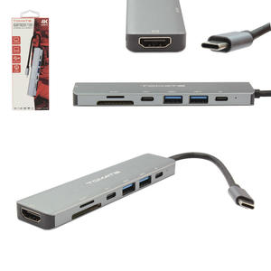 Adaptador 7 em 1 USB-C Para Hdmi , Usb 3.0 , Pd E Adaptador Sd/Tf MTV-616 TOMATE