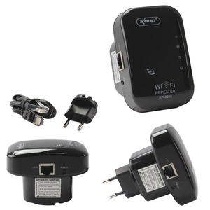 Repetidor de Sinal Wireless Wifi 300 Mbps Extensor Amplificador 2.4Ghz Preto Anatel KP-3005 KNUP KP-3005 KNUP