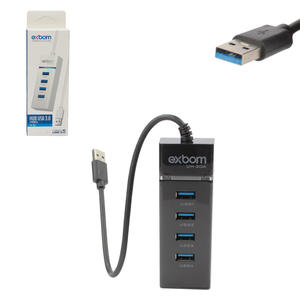 Hub USB 3.0 4 Portas 5bps 30 Cm Sortido UH-30A EXBOM UH-30A EXBOM