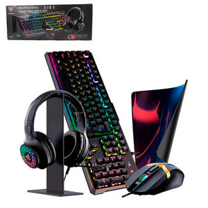 Kit Professional Gamer 5 em 1 Com Mouse / Teclado semi Mecânico / Headset Com Tecnologia Anti Ruido / Suporte Para Headset E MousePad GB/T14471 ONIKUMA